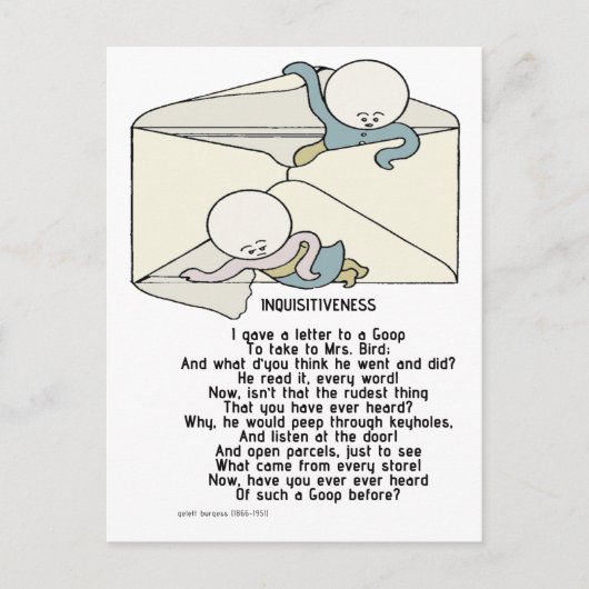 Inquisitiviteit - De Goops Briefkaart (Voorkant)