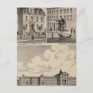 Insane Hospital, Public School Building, Minnesota Briefkaart
