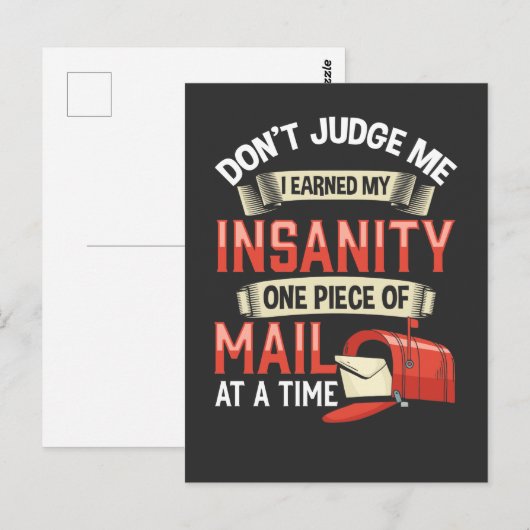 Insane Mailman Quote voor Crazy Mail Carrier Briefkaart (Voorkant / Achterkant)