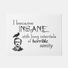 Insane Poe Raven Writer Quotation Doormat Deurmat