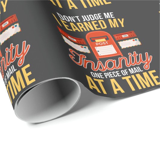 Insane Postman Funny in ruste Kerstman Mailman Cadeaupapier (Rol Hoek)