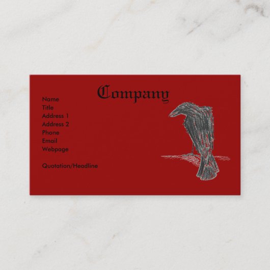 Insane Raven/Print Visitekaartje (Voorkant)