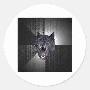 Insanity Wolf Advice Animal Meme Ronde Sticker