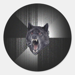 Insanity Wolf Meme Ronde Sticker