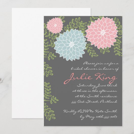  inschakeling van Floral Vrijgezellenfeest Kaart (Voorkant / Achterkant)