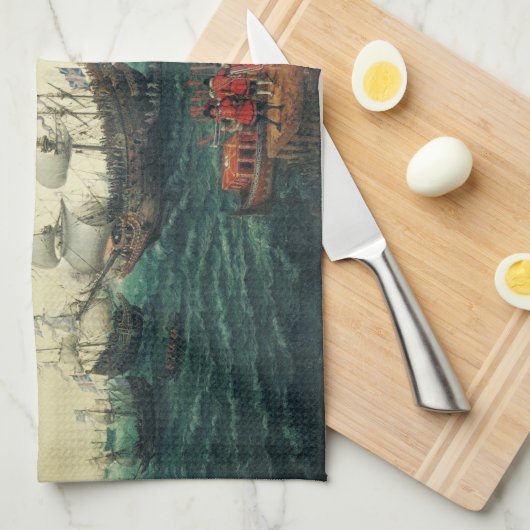 Inscheping bij Margate van de keurvorst van de Pal Theedoek (Quarter Fold)