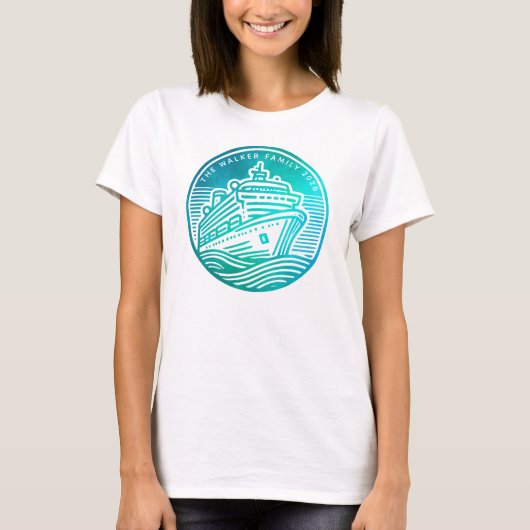 Inscheping cruiseschip op maat T-shirt (Voorkant)