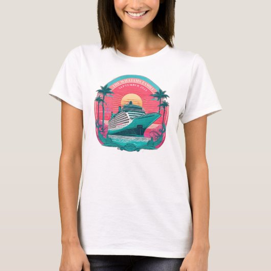 Inscheping cruiseschip op maat T-shirt (Voorkant)