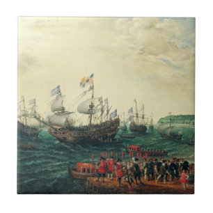 Inscheping te Margate van de Keurvorst Palatine Tegeltje