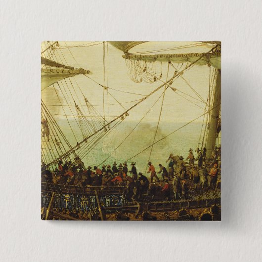 Inscheping van de keurvorst van de Palts Vierkante Button 5,1 Cm (Voorkant)