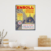 Inschrijven van American Merchant Marine - WPA Poster (Keuken)
