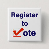 Inschrijven voor stemming 2026 vierkante button 5,1 cm (Voorkant)