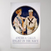  inschrijver bij de marine poster (Voorkant)