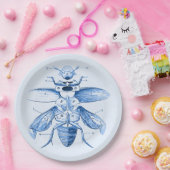Insect Afbeelding | Beetels | Blauw Papieren Bordje (Feest)