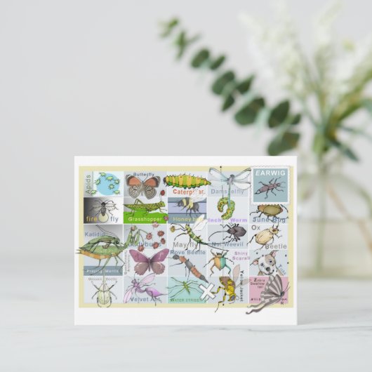 Insect Alphabet Briefkaart (Staand voorkant)