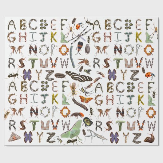Insect and Bug Alphabet - Creepy Crawlies voor kin Cadeaupapier (Vlak)