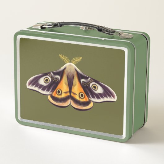 Insect Art Goblincore Saturnia Moth Green Name (Achterkant)