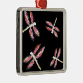 Insect Art roze dragonfly Metalen Ornament (Rechts)