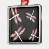 Insect Art roze dragonfly Metalen Ornament (Links)