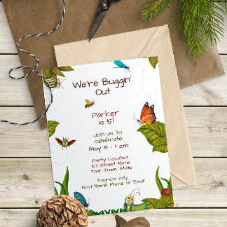 Insect Birthday Invitation Kaart