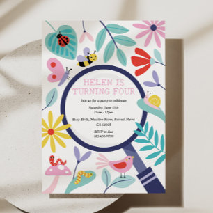 Insect Birthday Party Invitation Kaart