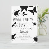 Insect Bug Butterfly Dragonfly Birthday Party Kaart (Staand voorkant)