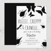 Insect Bug Butterfly Dragonfly Birthday Party Kaart (Voorkant / Achterkant)