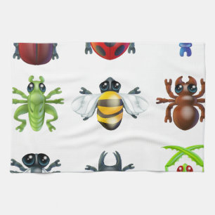 Insect bug-pictogrammen theedoek