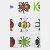 Insect bug-pictogrammen theedoek (Verticaal)