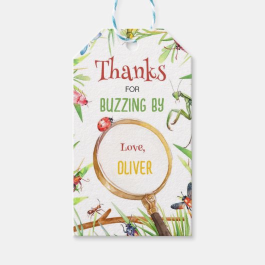 Insect Bugs Verjaardag Dank u Label Cadeaulabel (Voorkant)