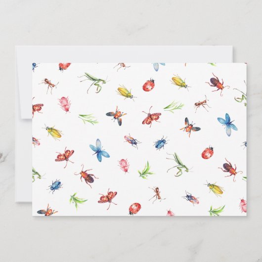 Insect Bugs Verjaardag Uitnodiging (Achterkant)