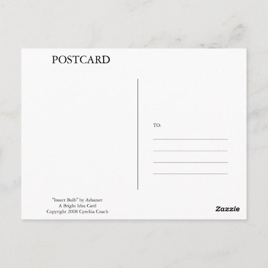 "Insect Bulb" Surreal Art Briefkaart van Ashazart (Achterkant)