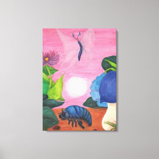 Insect Butterfly Transformation Painting Artwork Canvas Afdruk (Voorkant)