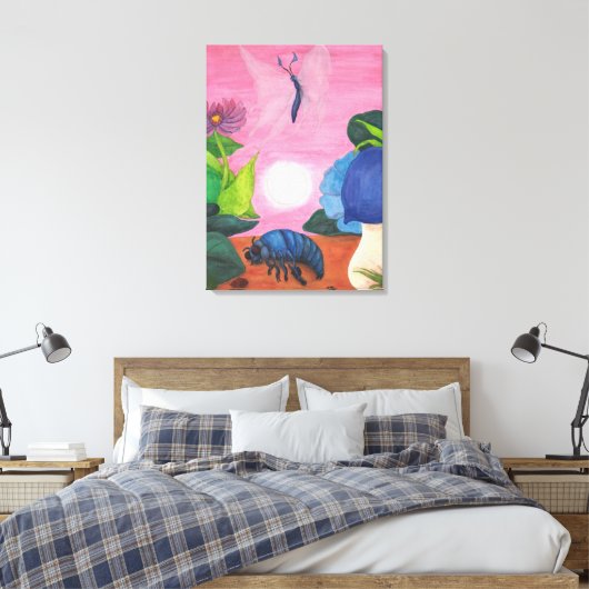 Insect Butterfly Transformation Painting Artwork Canvas Afdruk (Insitu (Slaapkamer))
