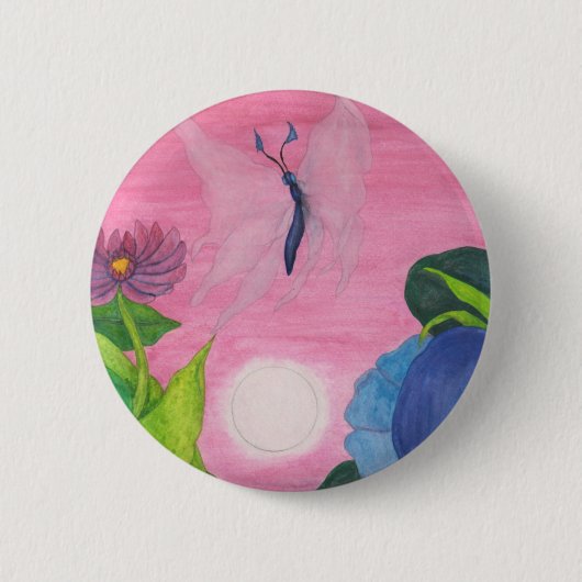 Insect Butterfly Transformation Painting Artwork Ronde Button 5,7 Cm (Voorkant)