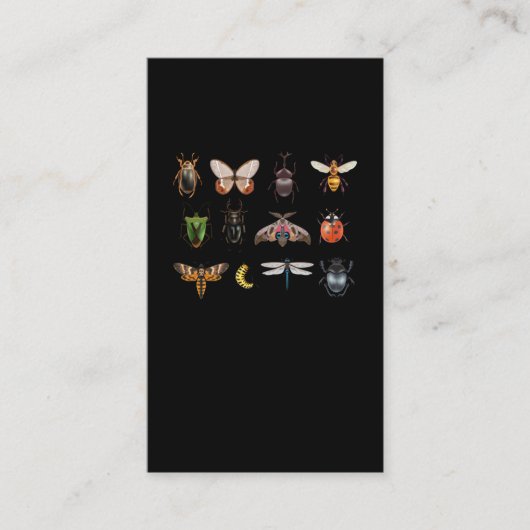 Insect Collectie Fly Butterfly Bee Ladybug Visitekaartje (Voorkant)