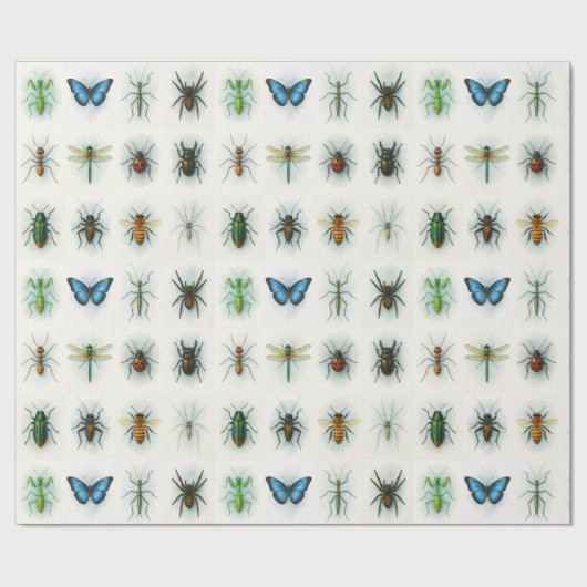 Insect collection watercolor paintings bug art cadeaupapier (Vlak)