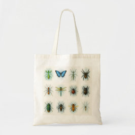 Insect collection watercolor paintings bug art tote bag