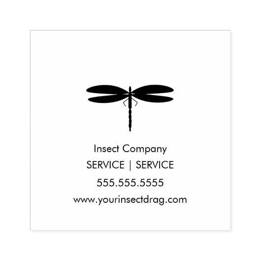 Insect Dragonfly Pest Business Logo Rubberstempel (Afrduk)