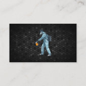 Insect Exterminator Logo | Man in beschermende kle Visitekaartje (Achterkant)