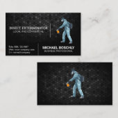 Insect Exterminator Logo | Man in beschermende kle Visitekaartje (Voorkant / Achterkant)