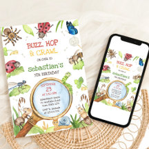 Insect Feestje Verjaardagsuitnodiging