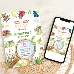 Insect Feestje Verjaardagsuitnodiging Kaart