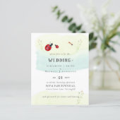 Insect Garden  Waterverf WEDDING Uitnodiging (Staand voorkant)