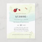 Insect Garden  Waterverf WEDDING Uitnodiging (Voorkant)