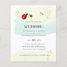 Insect Garden  Waterverf WEDDING Uitnodiging