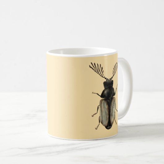 Insect Lover Beetle Art Koffiemok (Voorkant rechts)