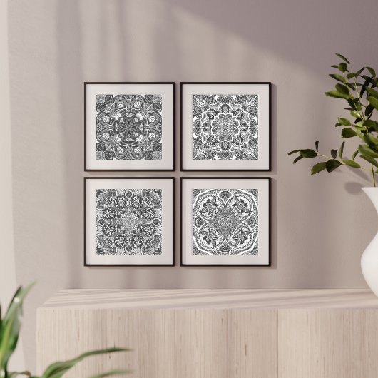 Insect Mandala Art Aangepaste kleur Muurkunst Sets