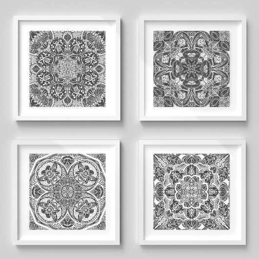 Insect Mandala Art Aangepaste kleur Muurkunst Sets