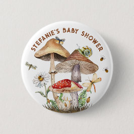 Insect & Mushroom Baby shower Button | grillig W
